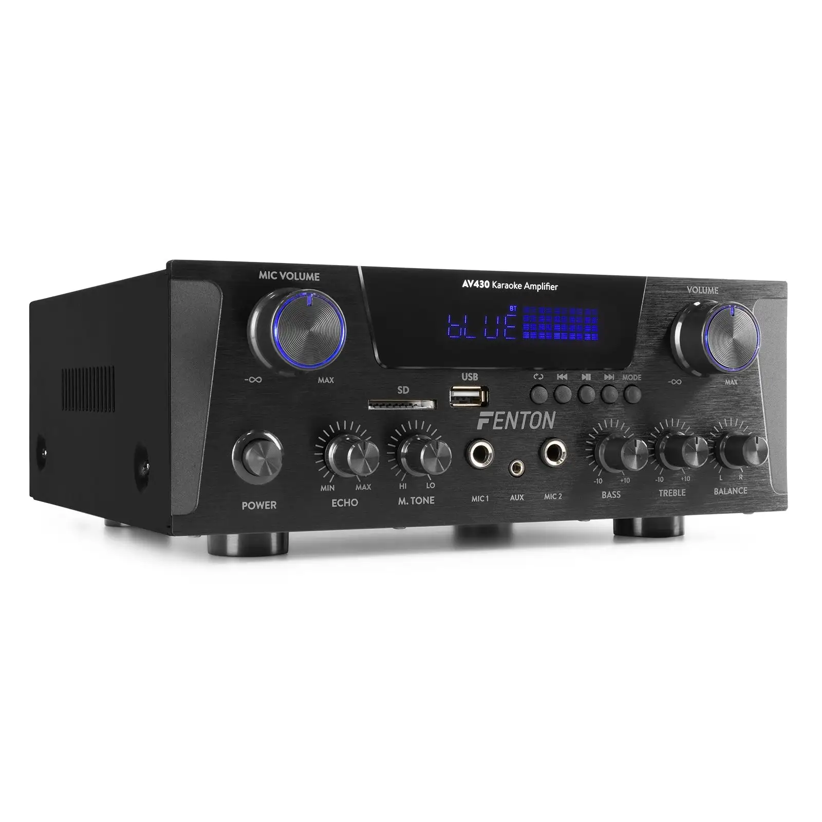 Fenton AV430B Stereo versterker met Bluetooth - HiFi versterker - 2x