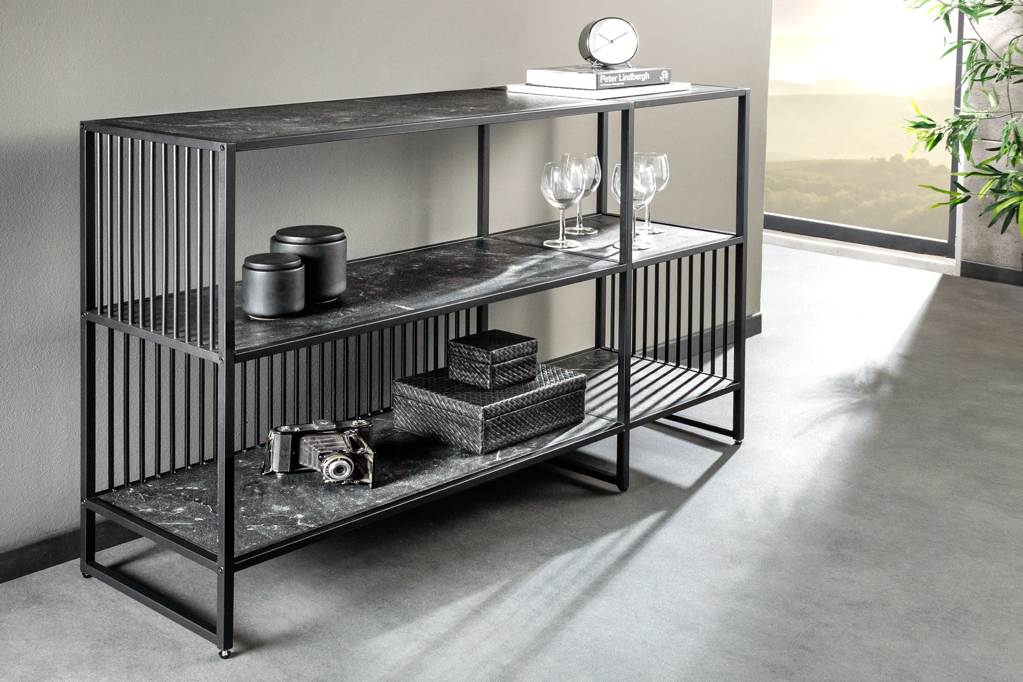 Moderne boekenkast ARCHITECTURE 120cm grafiet - 44764