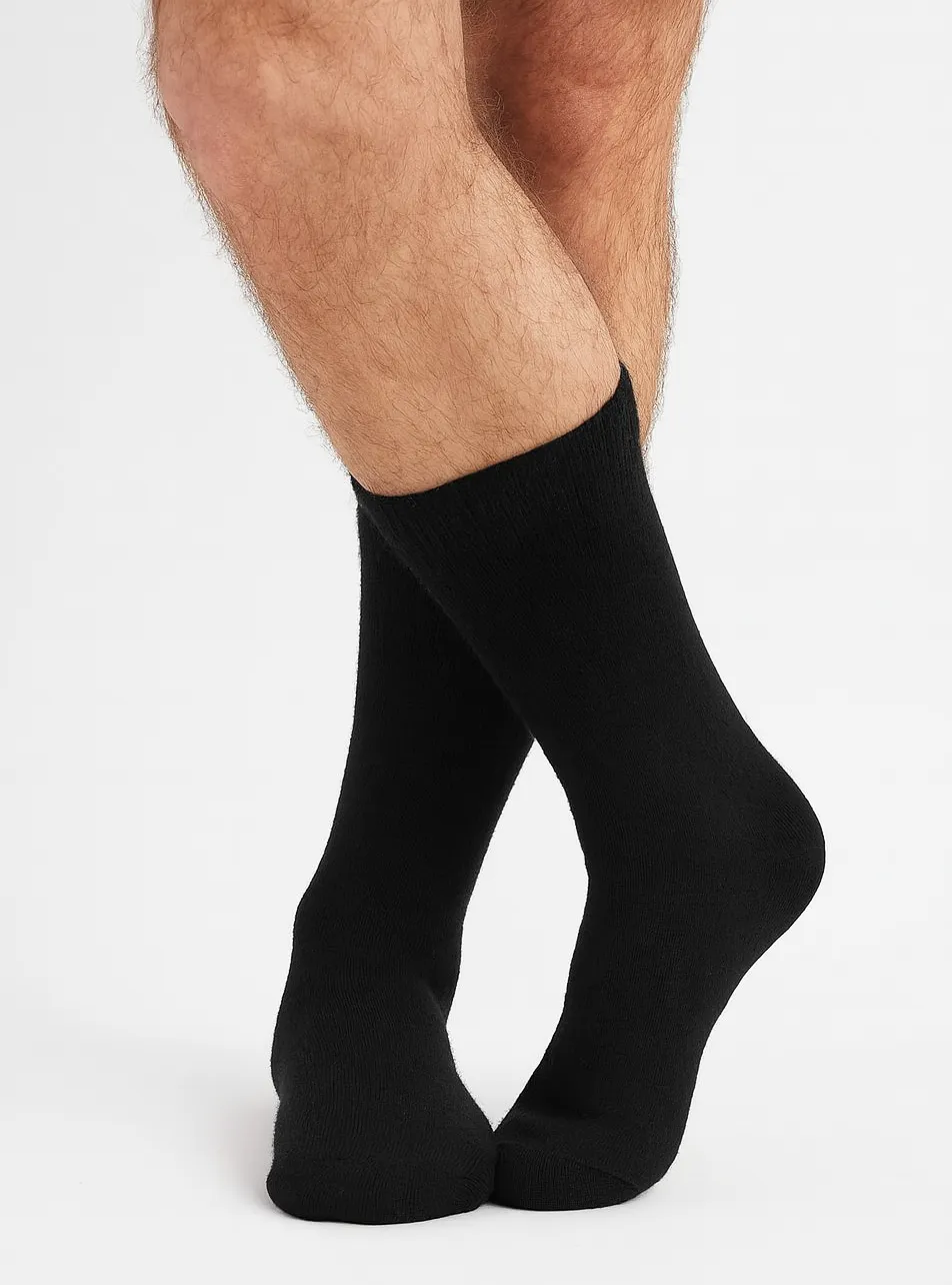 Basset Merinowollen Sokken Comfort Zwart-47/50