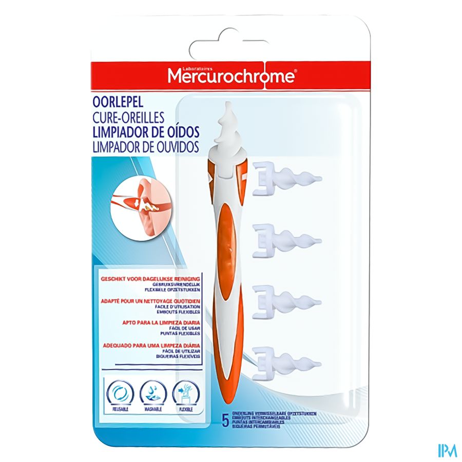 Mercurochrome Herbruikbare Oorlepel 1 Stuk