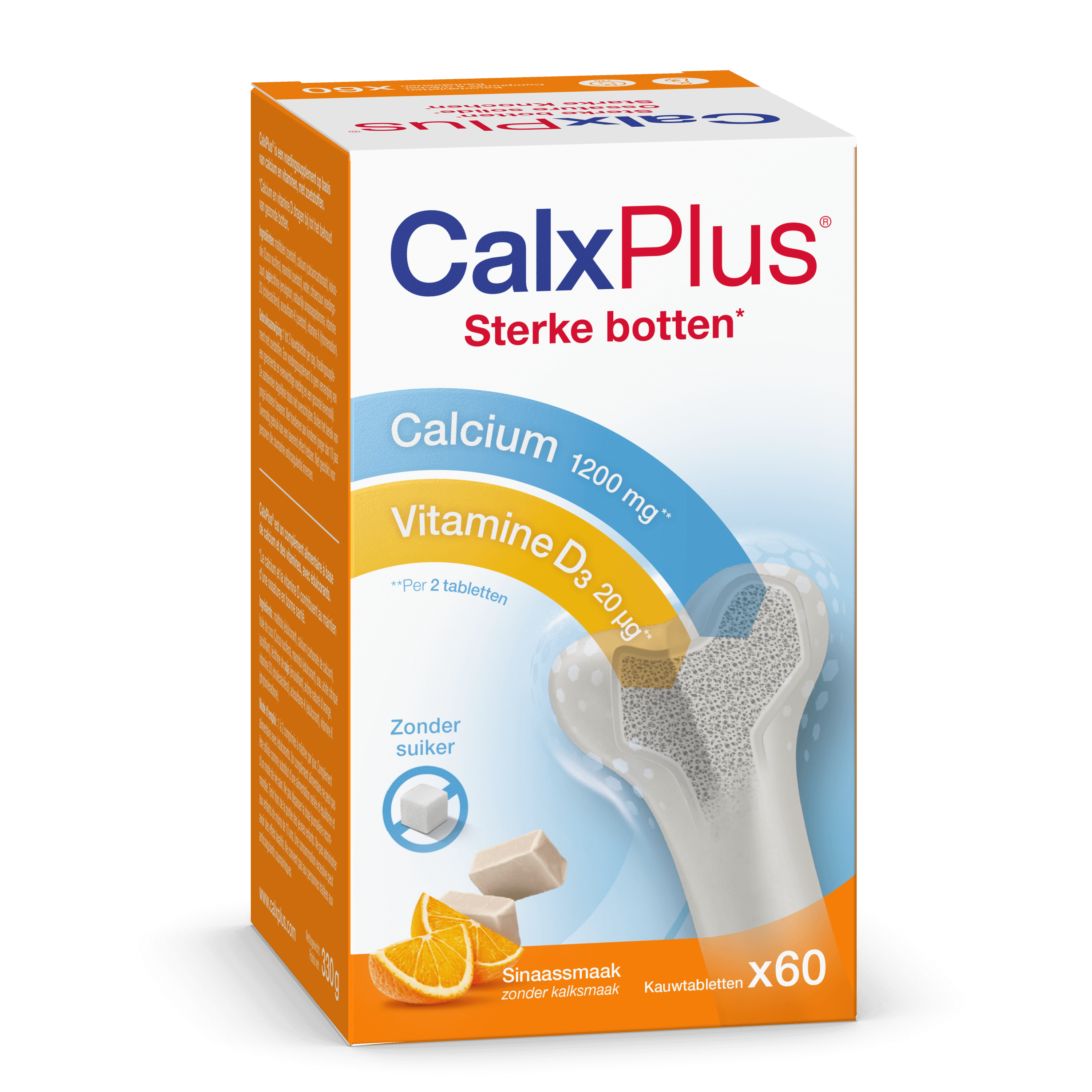 CalxPlus Sinaasappelsmaak 60 Kauwtabletten