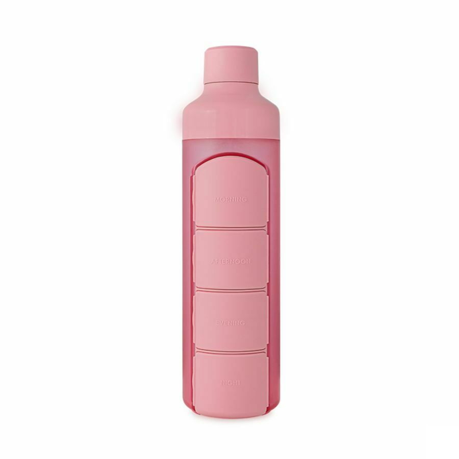Yos Water Bottle & Pill Box Daily Perfect Pink