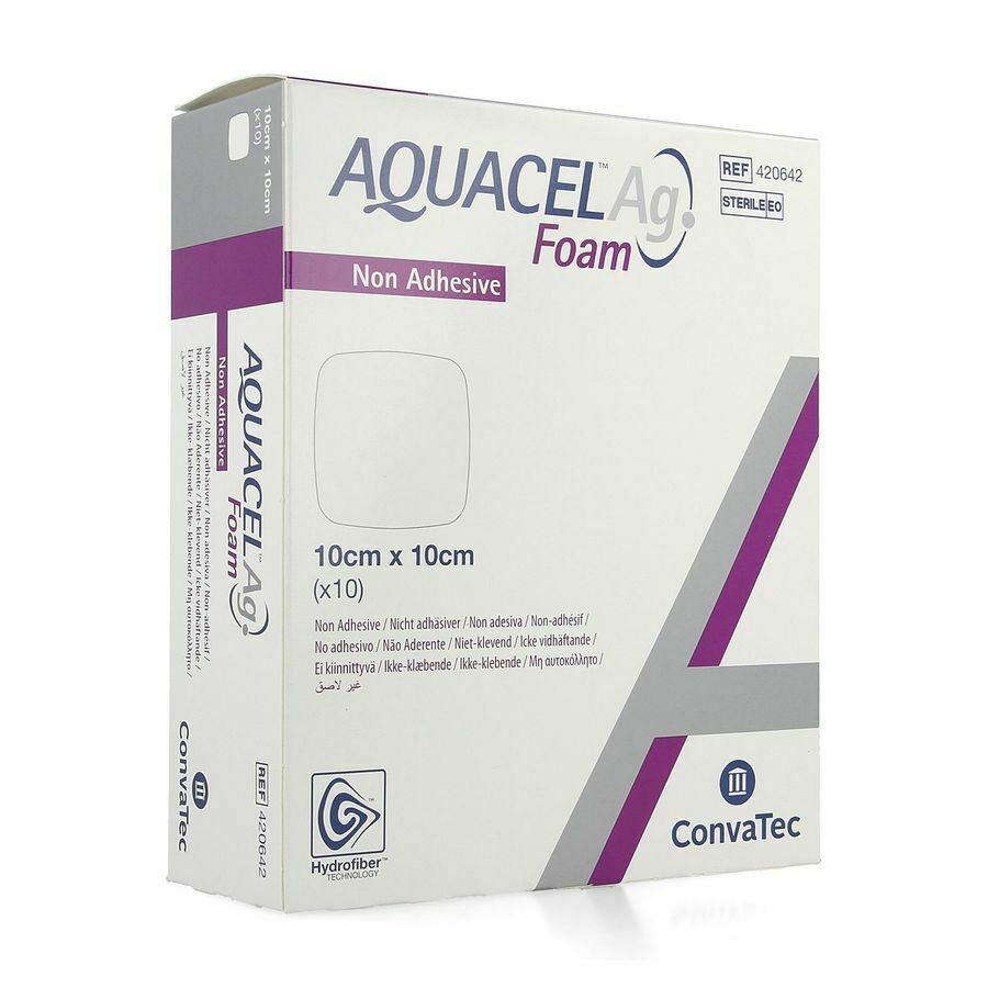 Aquacel Ag Foam Non Adhesief 10x10cm 10