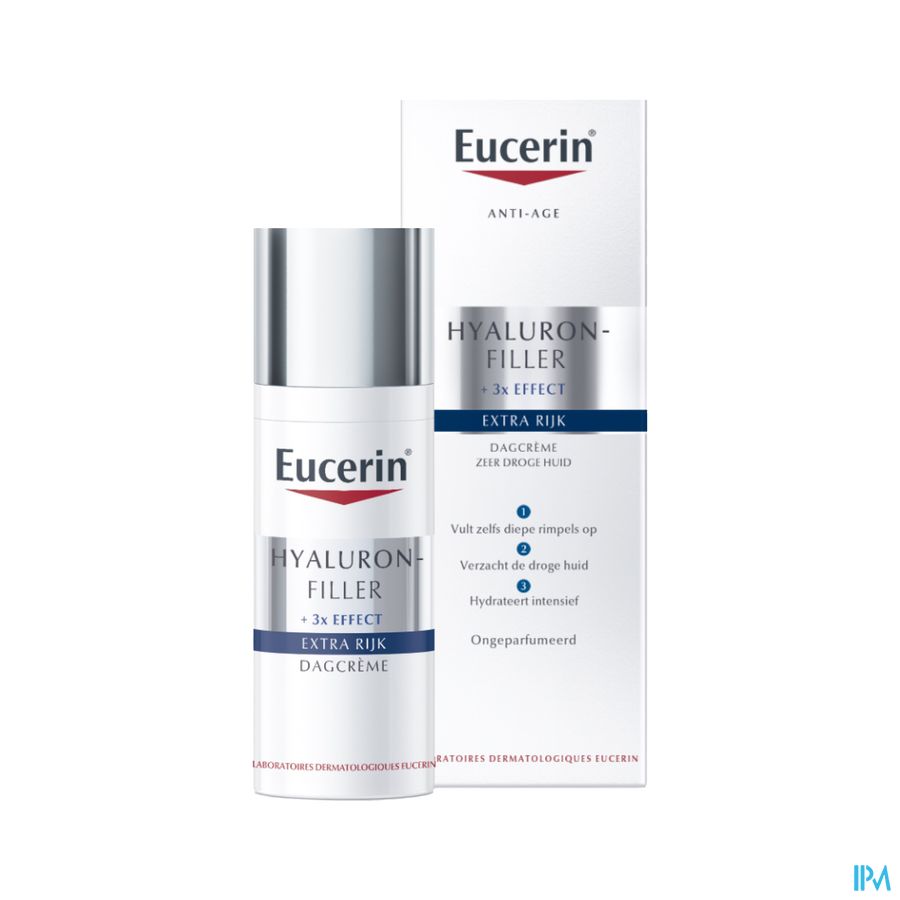 Eucerin Hyaluron-Filler Extra Rijk Dagcrème Anti Age en Rimpels Zeer Droge Huid 50ml