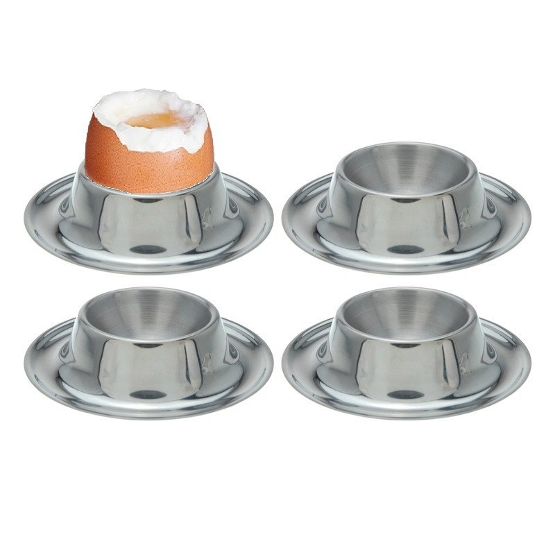 4x stuks Eierdopjes RVS - Action products