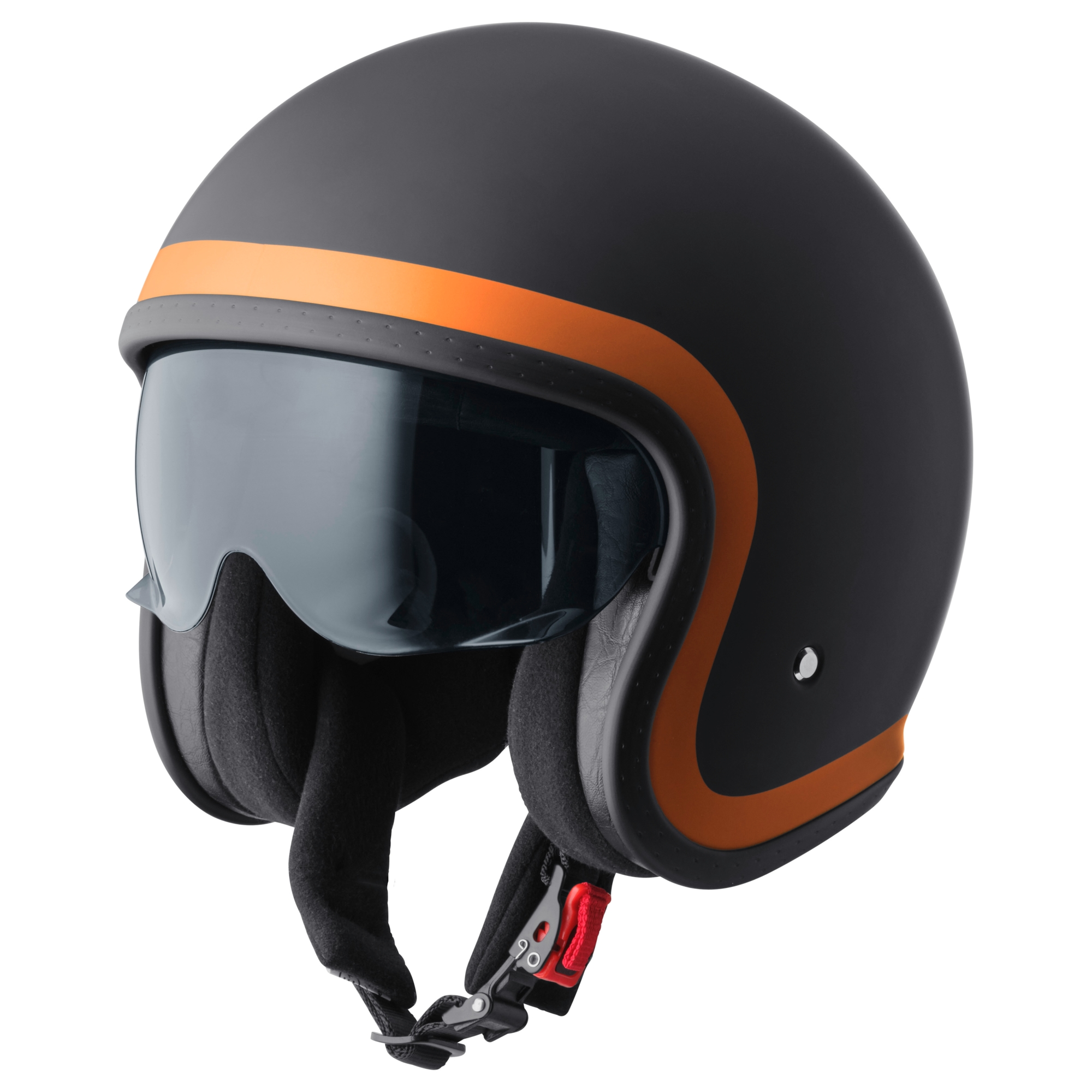 GMS Ride, Jethelm of scooter helm, Mat zwart Oranje