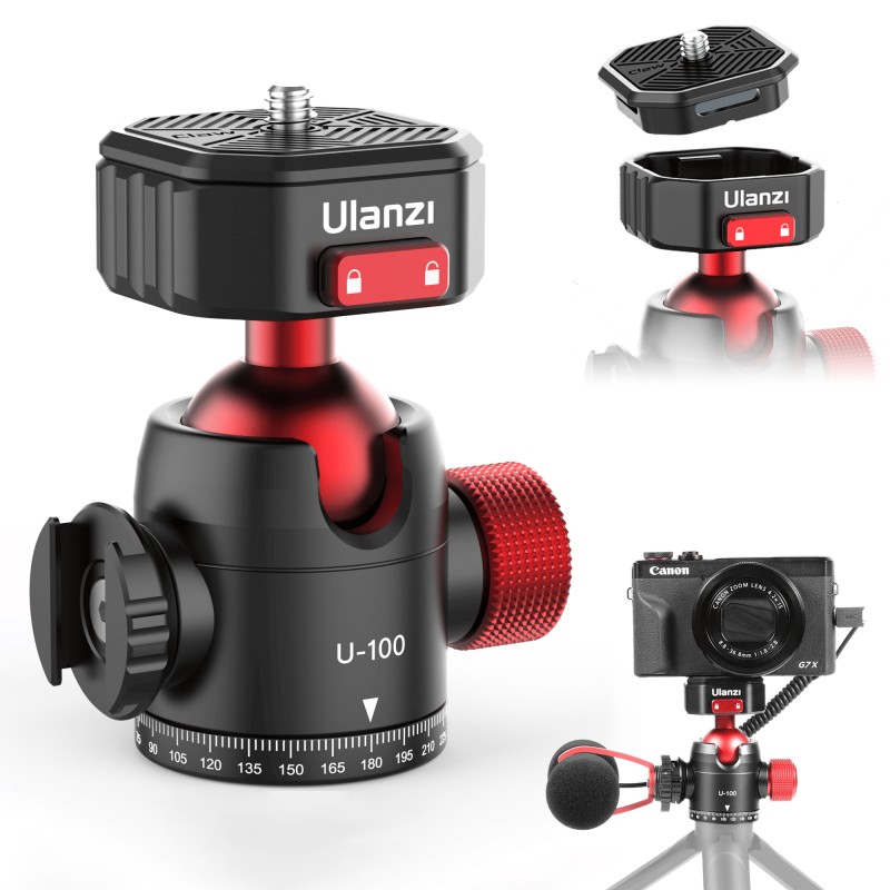 Ulanzi U-100 draaibare statiefkop met balhoofd (CLAW serie)