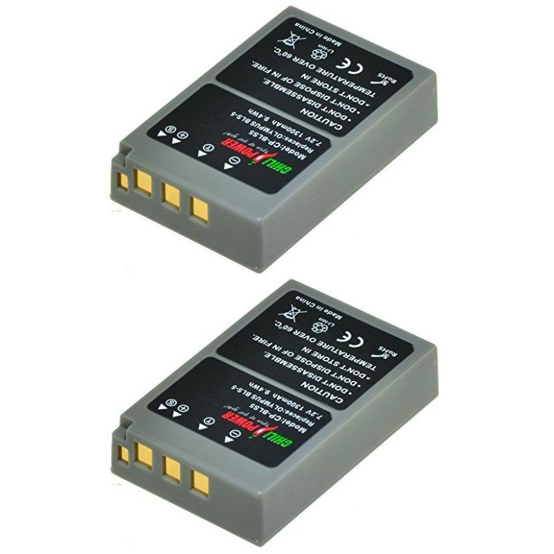 ChiliPower PS-BLS5 / BLS-50 accu voor Olympus - 1300mAh- 2-Pack