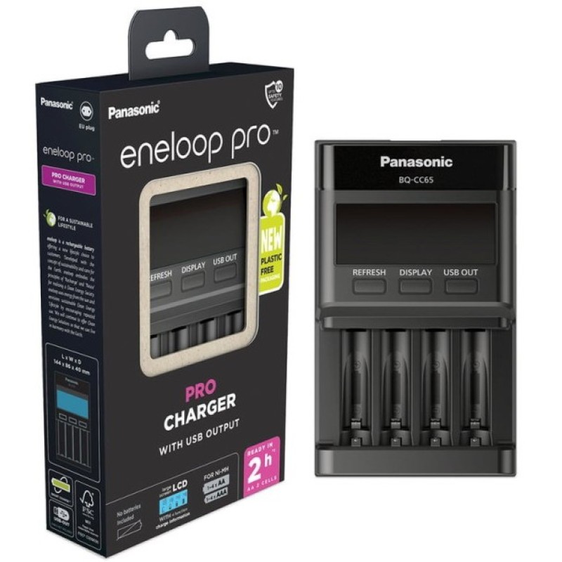 Panasonic Eneloop Pro BQ-CC65 professionele oplader voor AA en AAA batterijen