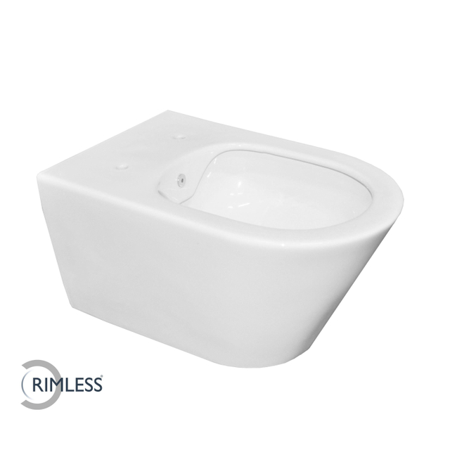 Wiesbaden Stereo wandcloset rimless met bidet functie glans wit 32.3634
