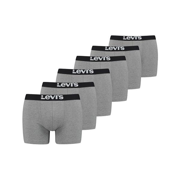 Levi's Solid Basic Boxershort 6-Pack Grijs - Maat XXL - Kleur: Grijs | Soccerfanshop