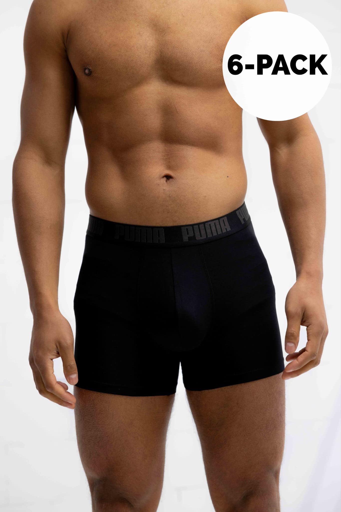 Puma Everyday Basic Boxershort Heren 6-Pack Zwart/Zwart - Maat XL - Kleur: Zwart | Soccerfanshop