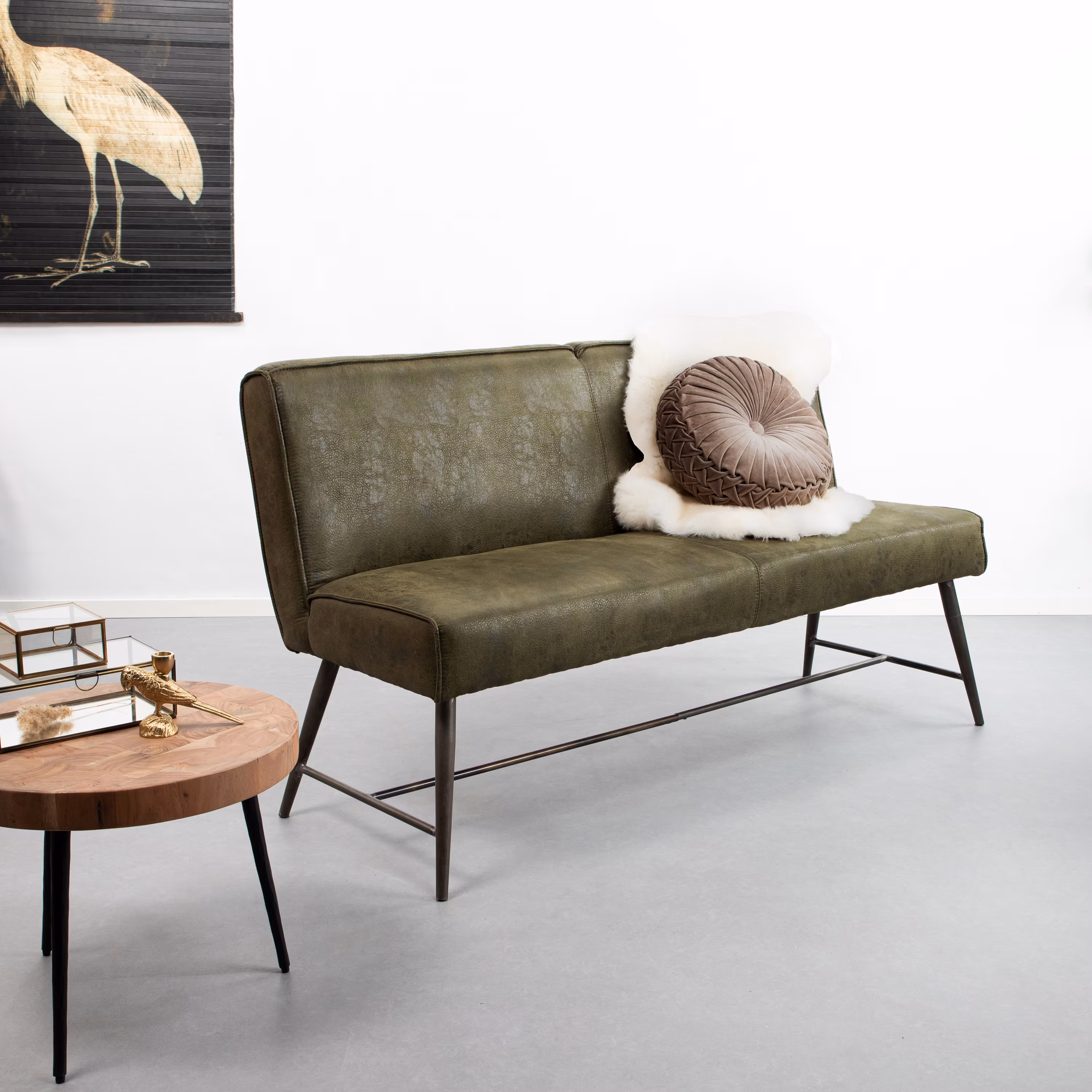 Tower Living Eetkamerbank 'Belmonte' 155cm, kleur groen