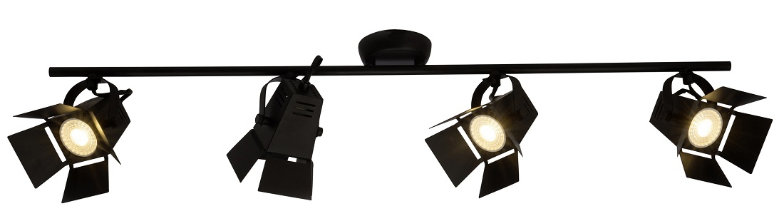 Plafondlamp Move 4xGU10 max 5Watt in mat zwart