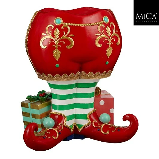 Kerstboom standaard elf laars rood - l57xb41xh65,8cm