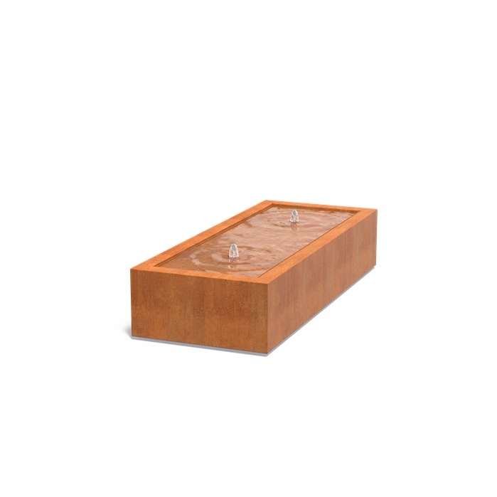 Watertafel cortenstaal 200 x 80 x 40 cm