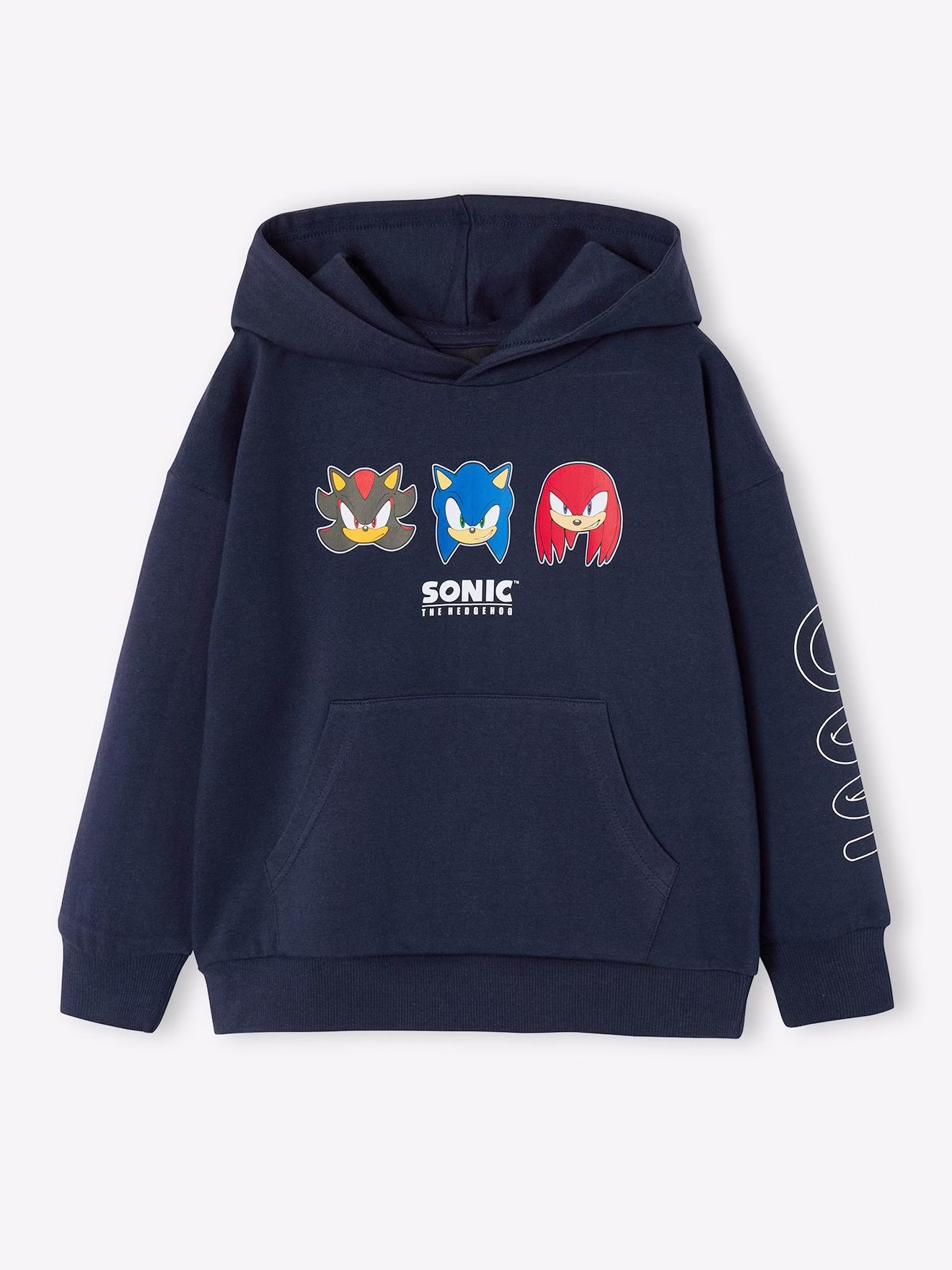 Sweater met capuchon jongen SONIC marineblauw