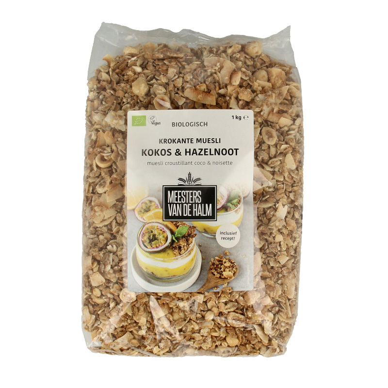 Muesli krokant kokos en hazelnoten bio 1 Kilogram
