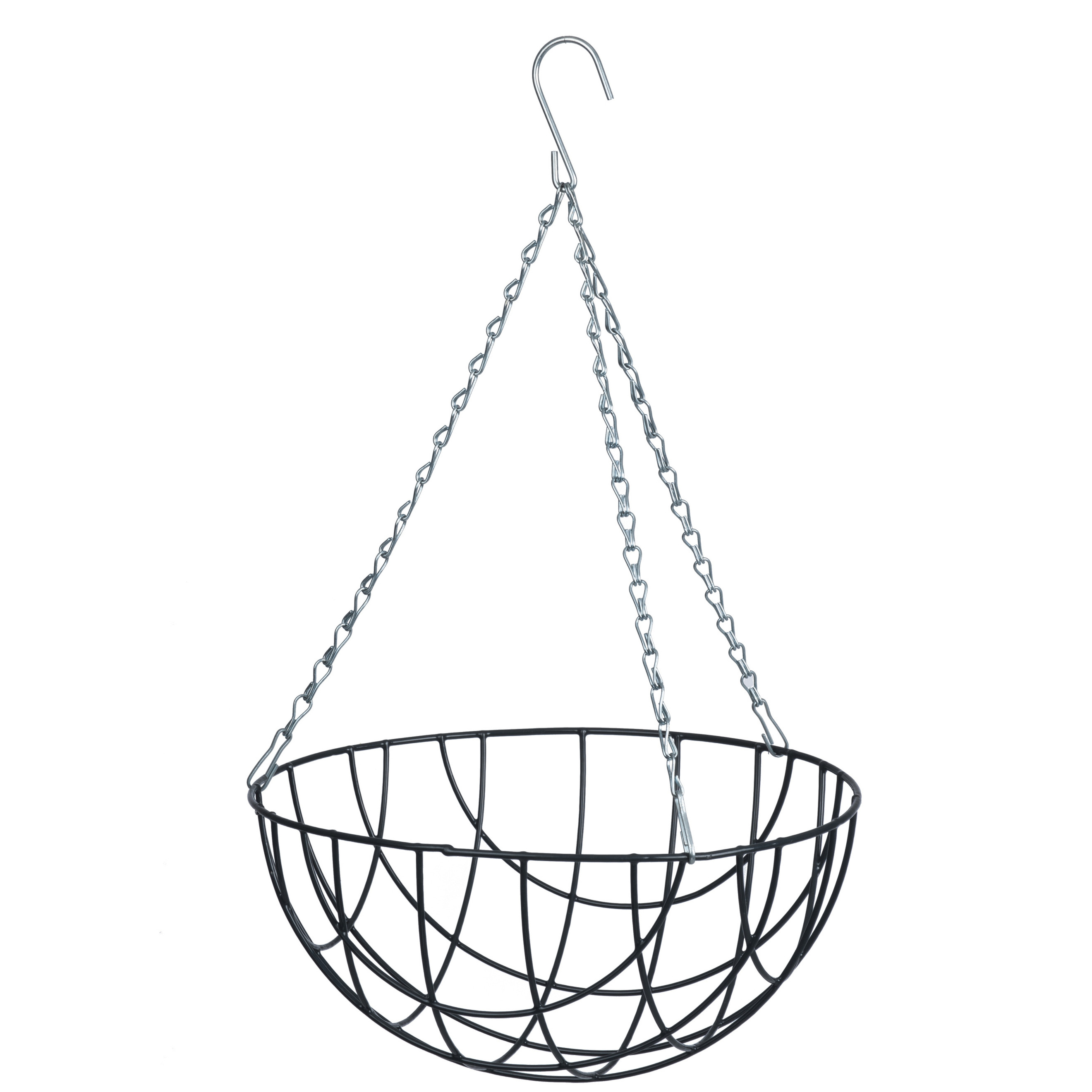 Hanging basket metaaldraad groen geepoxeerd incl. ketting H15,5x dia. 35cm Nature - Nature