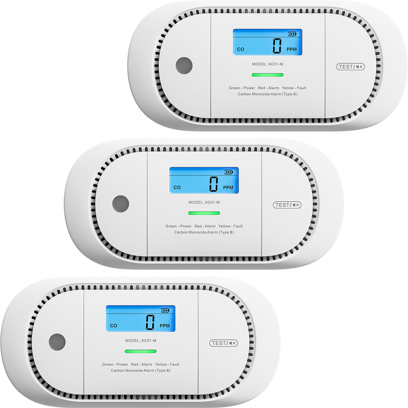 X-Sense XC01 Koolmonoxidemelder 3-pack | X-Sense CO-melder