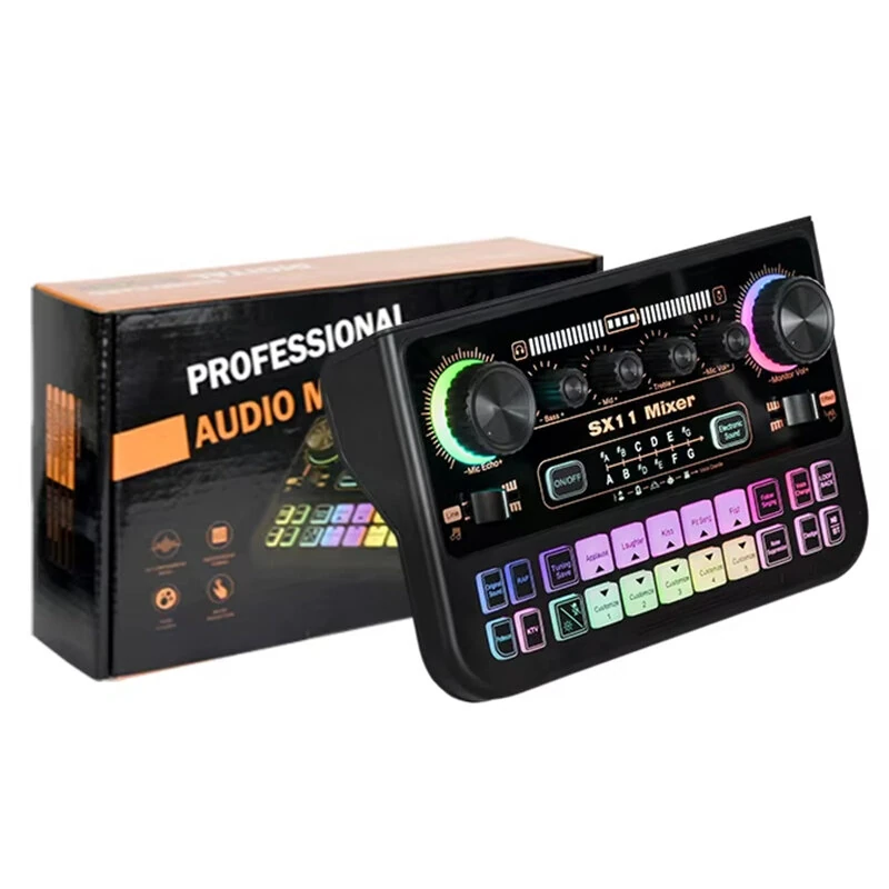 FUHAM SX11 Professionele Mengkwaliteit Geluidskaart Audio-interface Geluidskaart 48V Stroom Live Streaming Opname Podcas