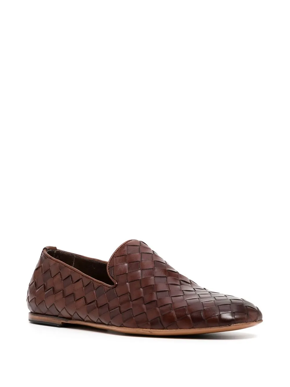 Barrett woven-leather loafers - Bruin