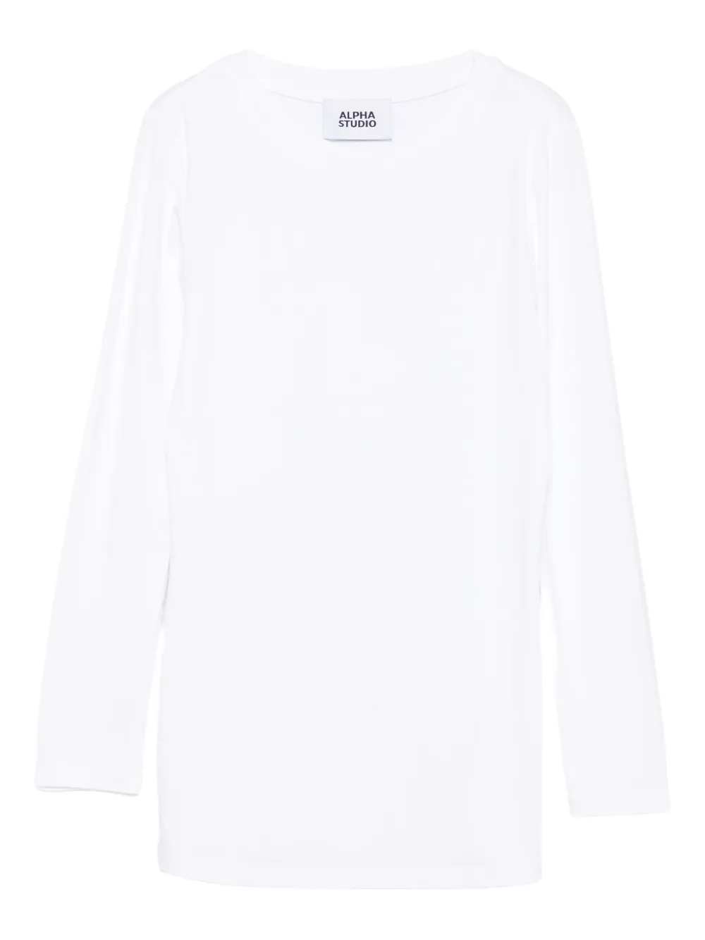 ALPHA STUDIO T-shirt met ronde hals en lange mouwen - Wit