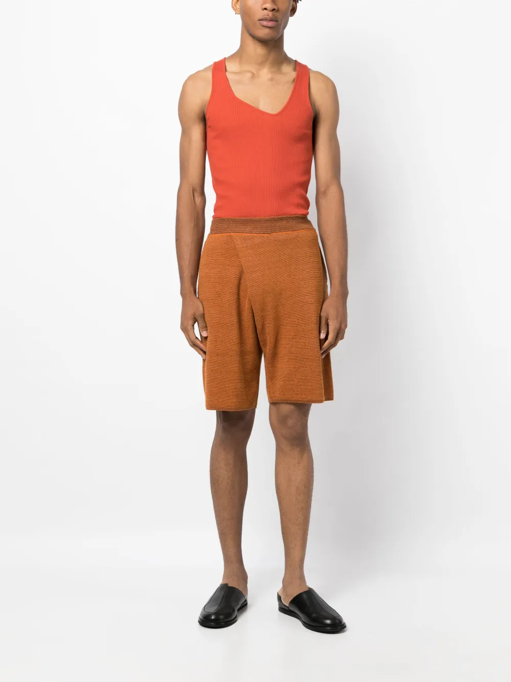 Bianca Saunders Knielange shorts - Oranje