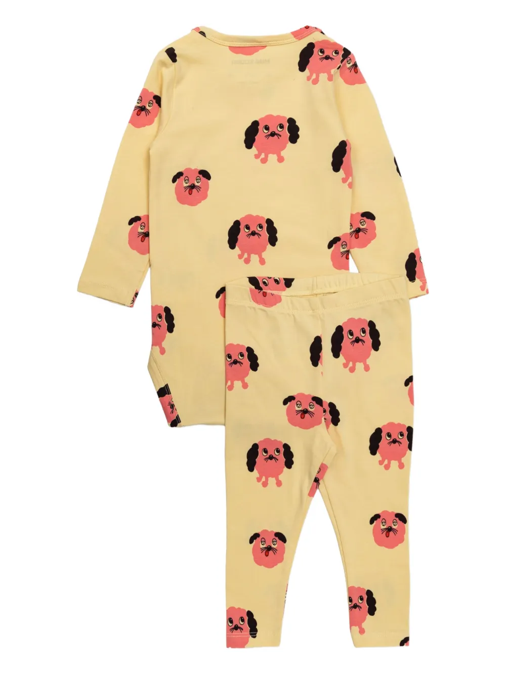 Mini Rodini Doggies broekset met print - Geel