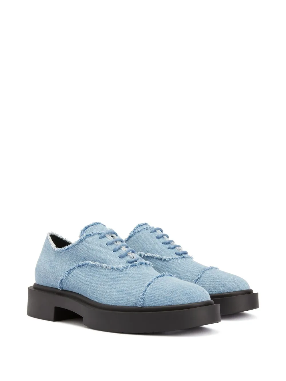 Giuseppe Zanotti Adric denim Oxford schoenen met franje - Blauw