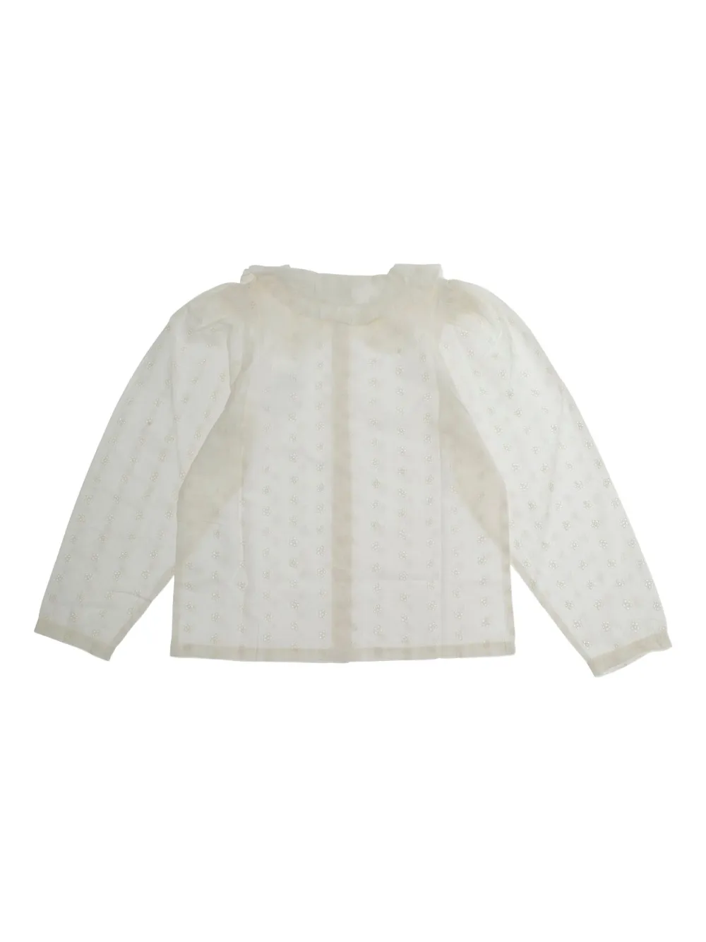 Mini Rodini shirt met geborduurde aardbei - Wit