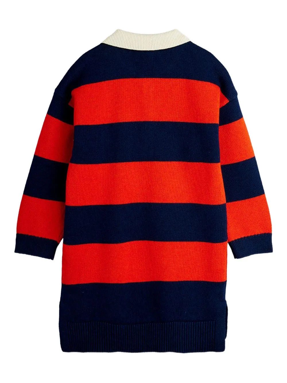 Mini Rodini Gestreepte jurk met klaverapplicatie - Zwart