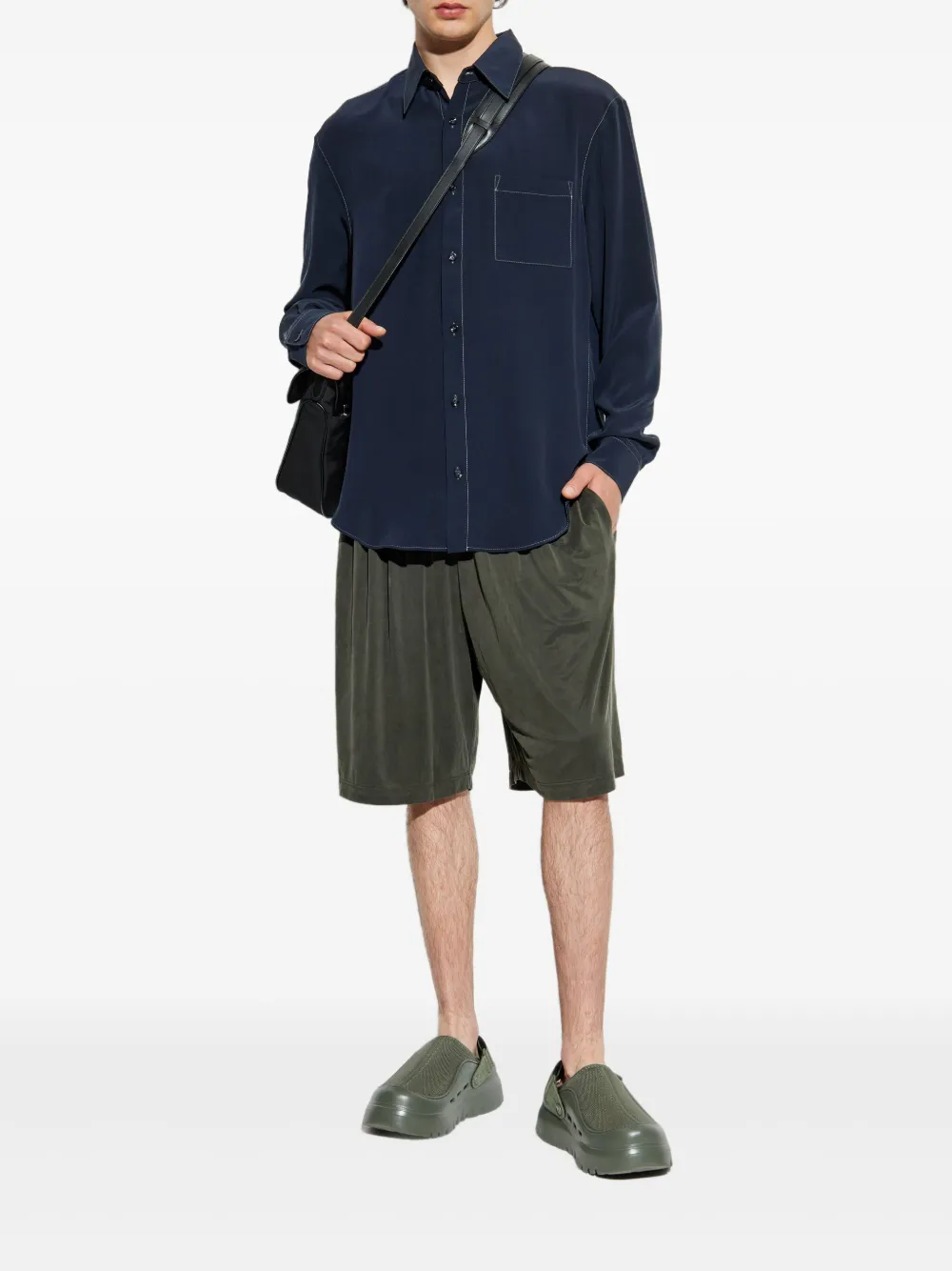 Giorgio Armani Geplooide bermuda shorts - Groen