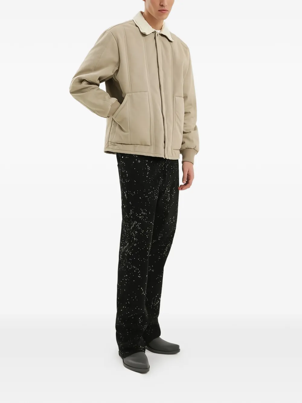 1989 STUDIO Gewatteerd jack met lammy kraag - Beige