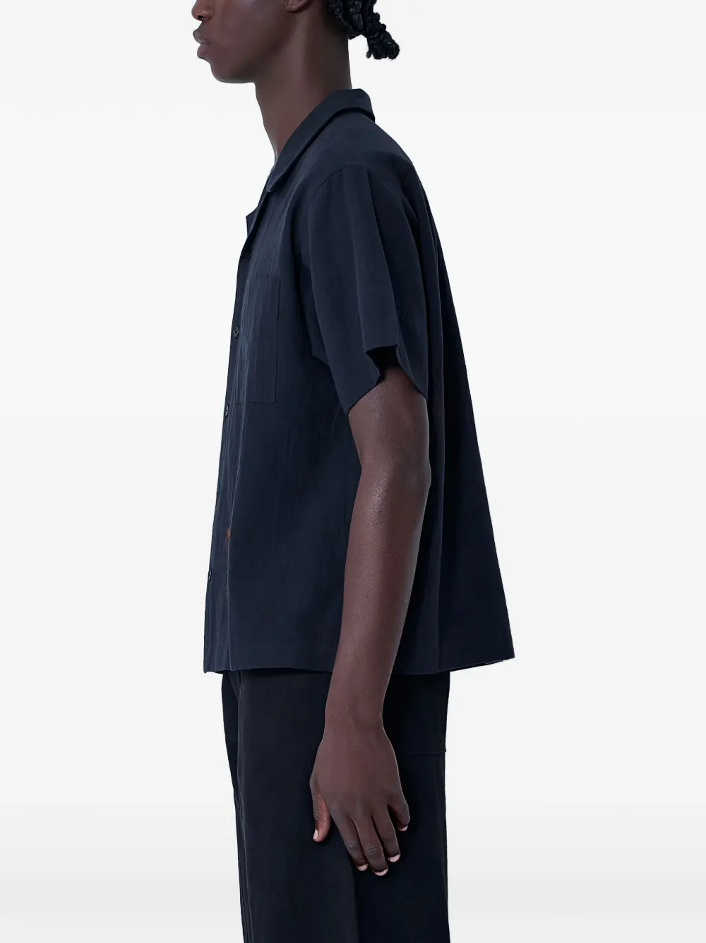 STORY mfg. Overhemd met bloemenprint - Zwart