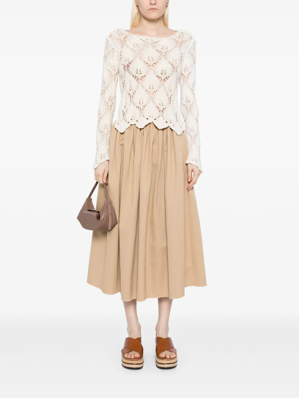 Gabriela Hearst Chiara midi-rok - Bruin