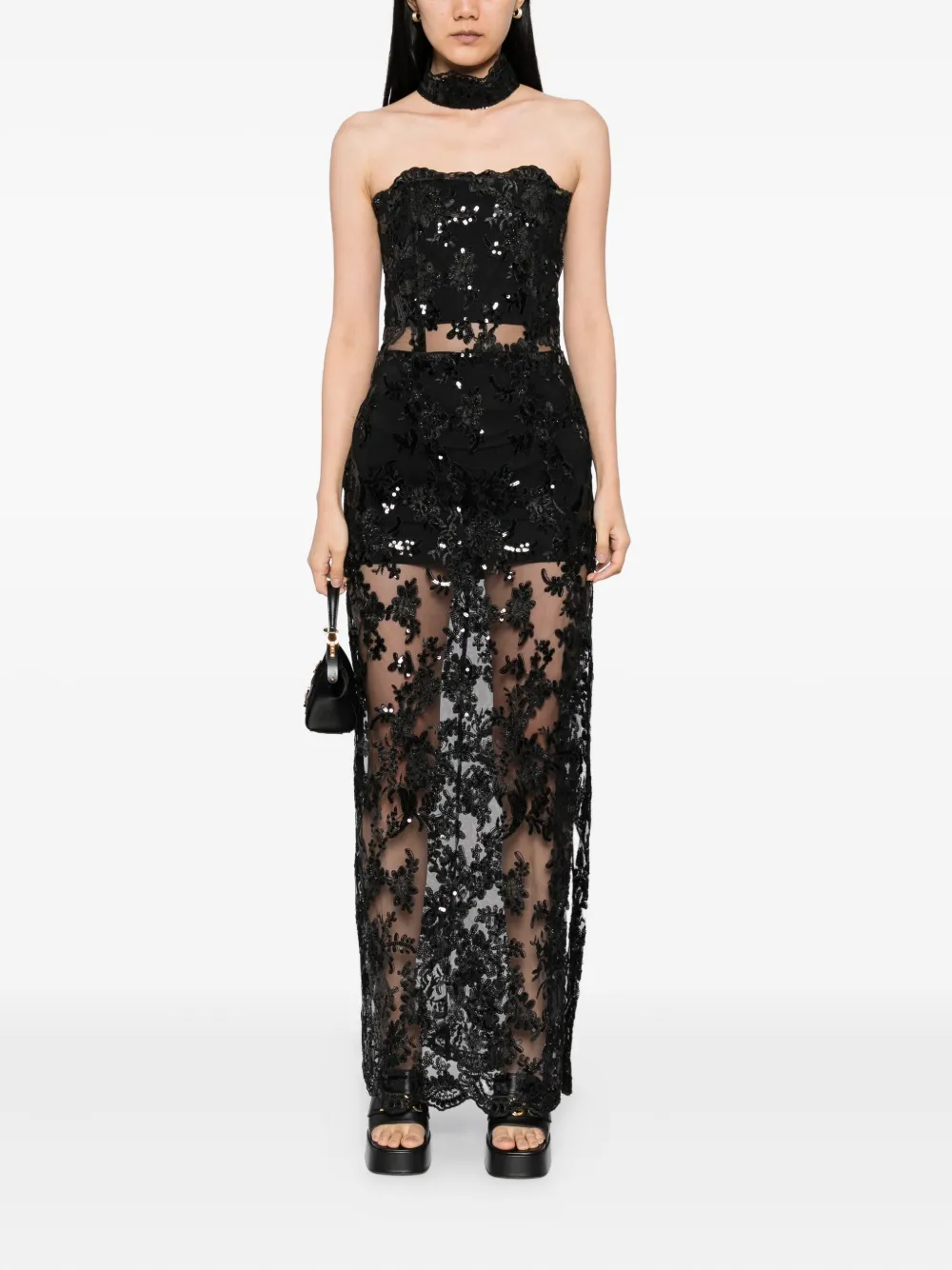 alice + olivia Jurk verfraaid met pailletten - Zwart