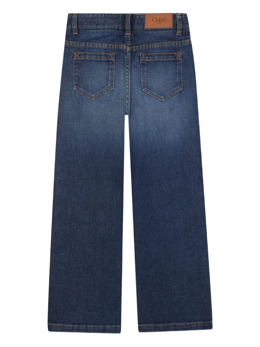 Chloé Kids Jeans met whiskering-effect - Blauw