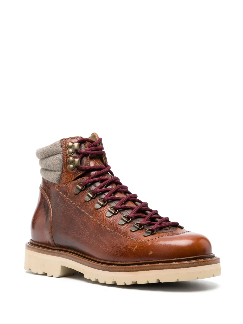 Brunello Cucinelli Gewatteerde enkellaarzen - Bruin