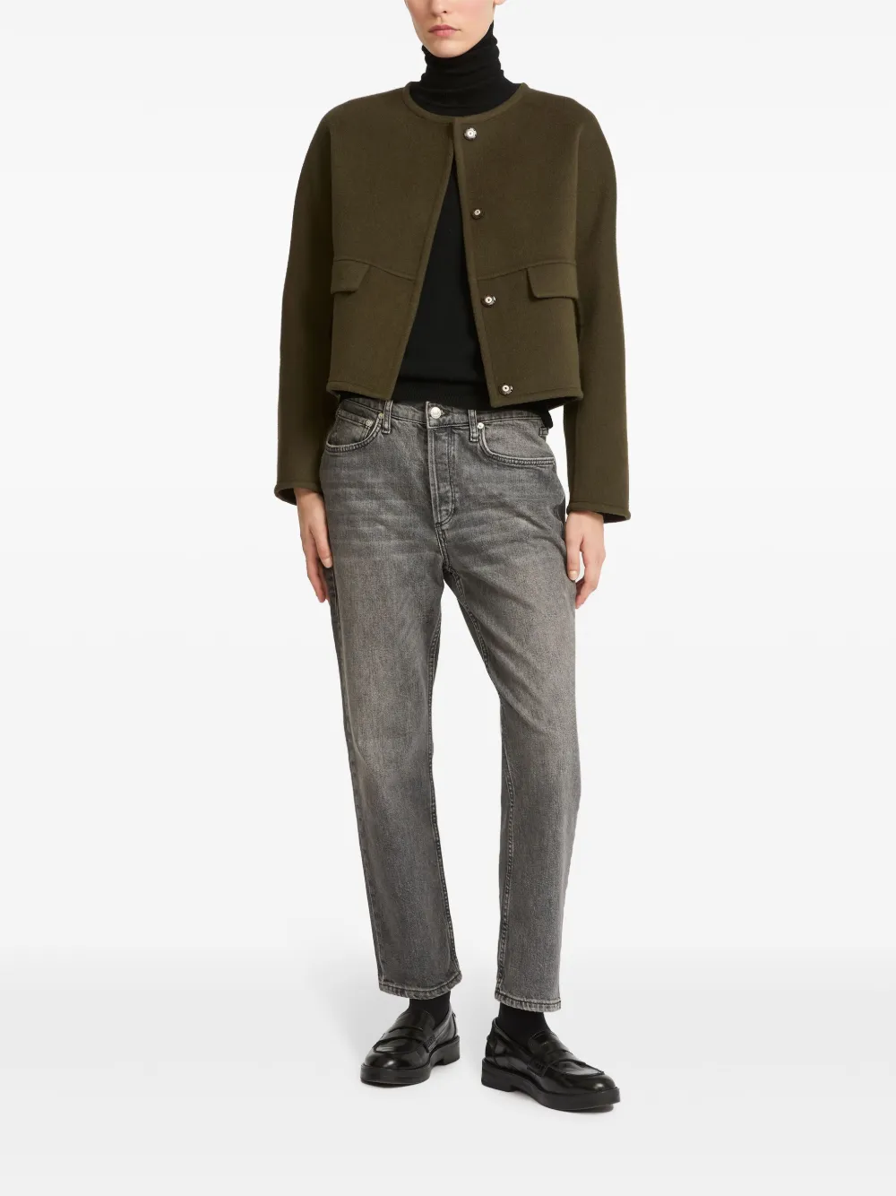 Yves Salomon Jack met leren afwerking - Groen