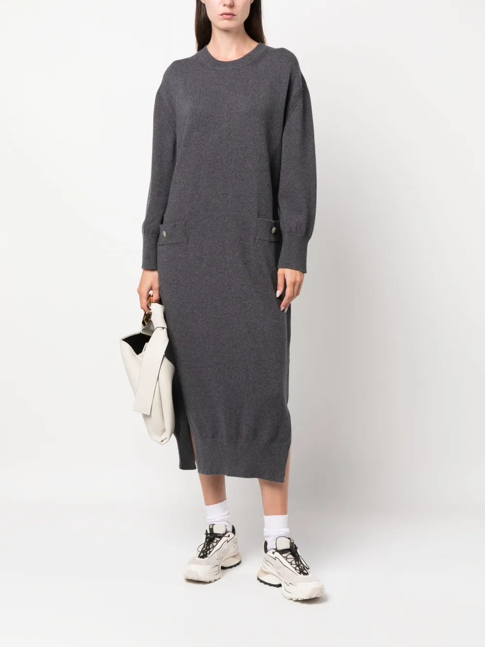 Barrie Gebreide jurk - Grijs