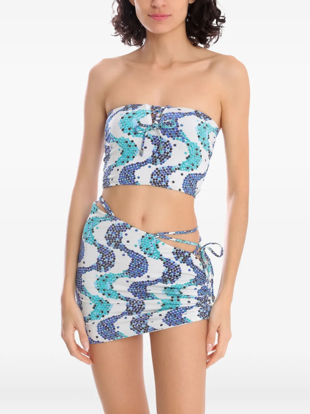 Amir Slama Mini-rok met ruches - Wit