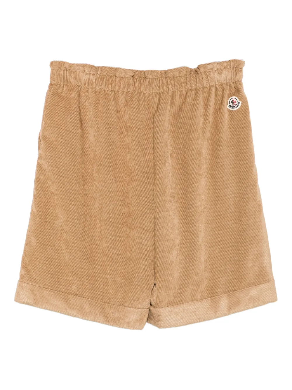 Moncler Enfant Ribfluwelen shorts met elastische taille - Bruin