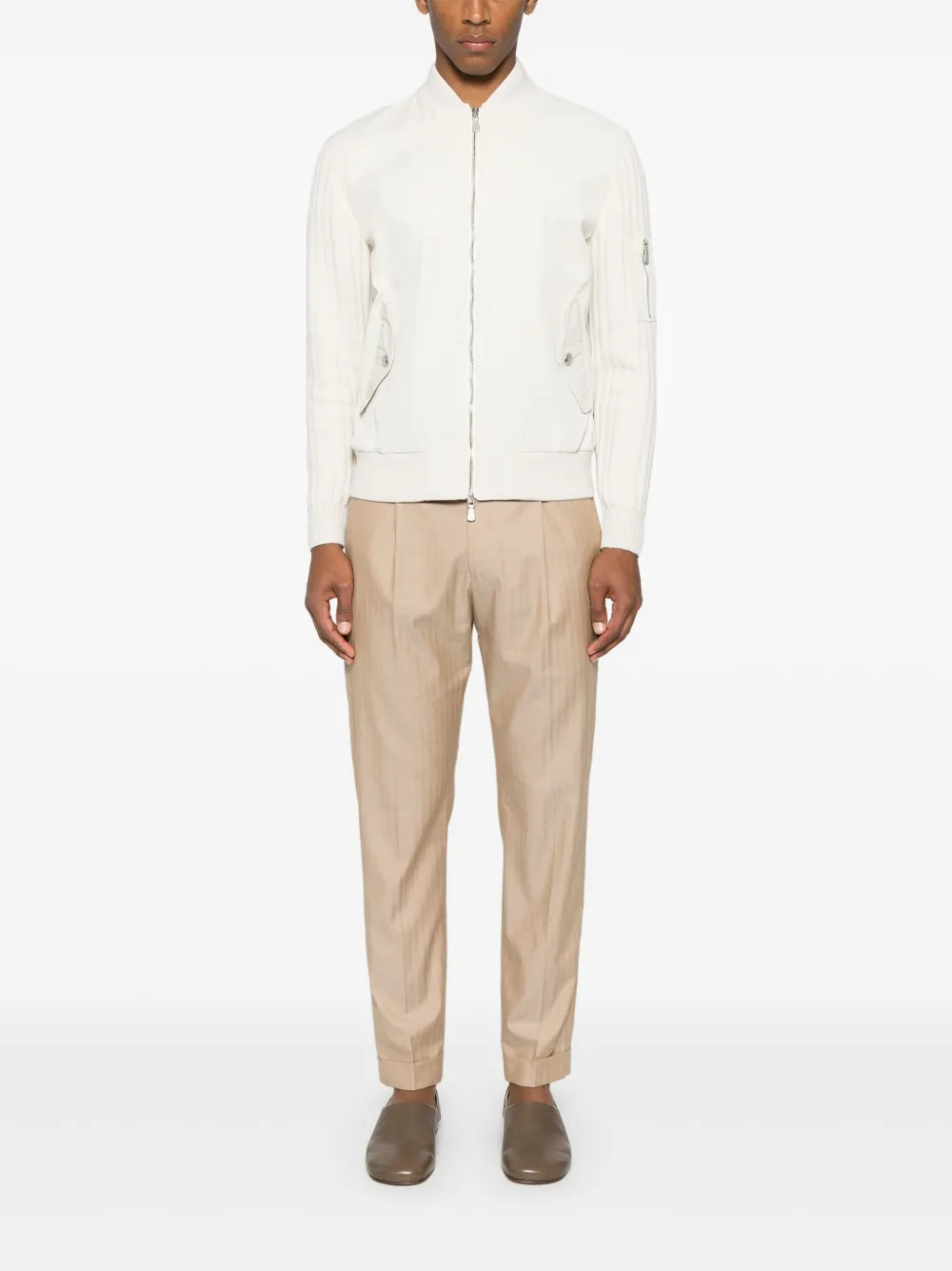 Eleventy Gewatteerd bomberjack - Beige