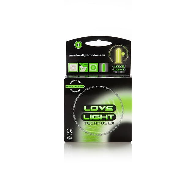 TechnoSex Love Light Lichtgevende Condooms 3 stuks