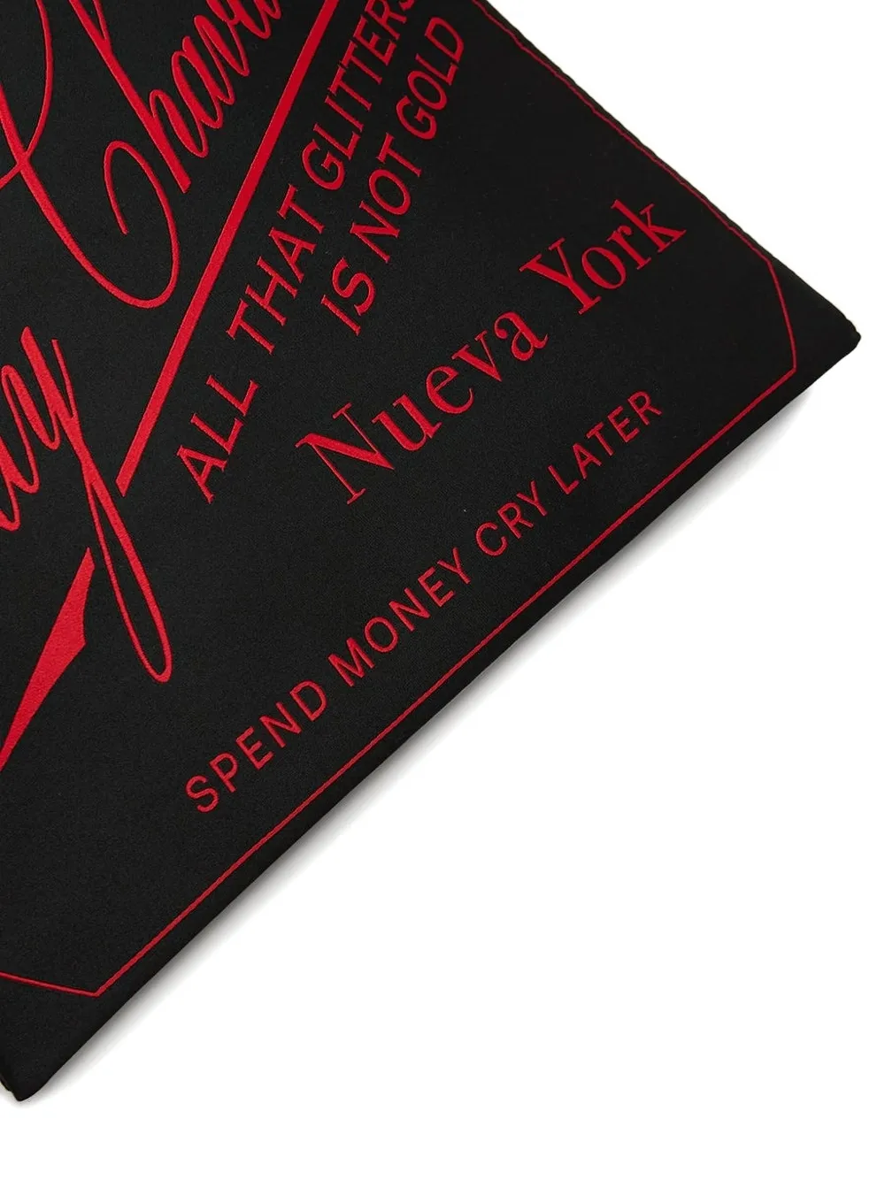 Willy Chavarria Shopper met roosprint - Zwart