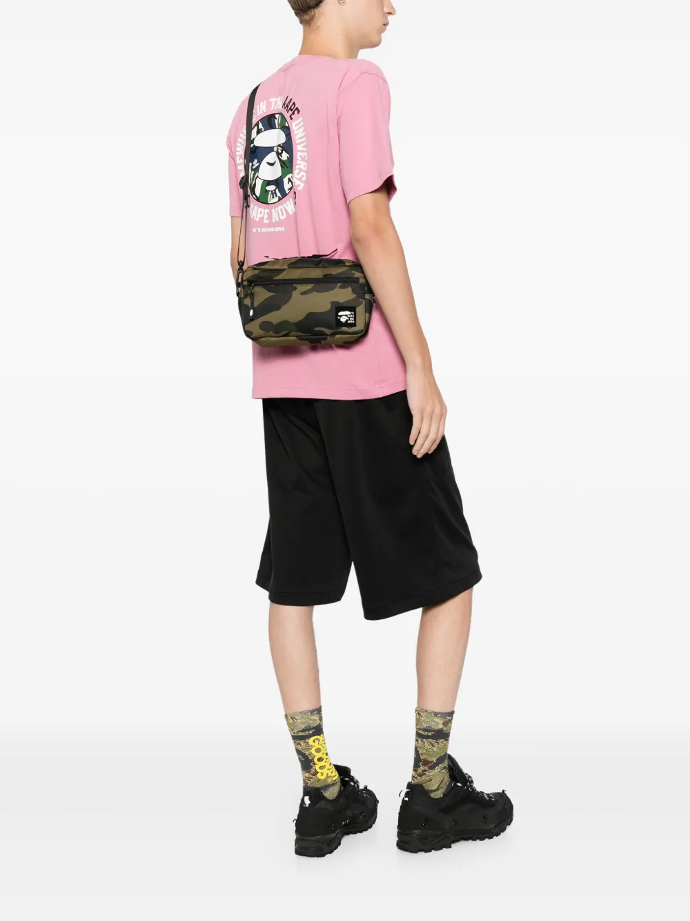 A BATHING APE® Kleine messengertas met camouflageprint - Groen
