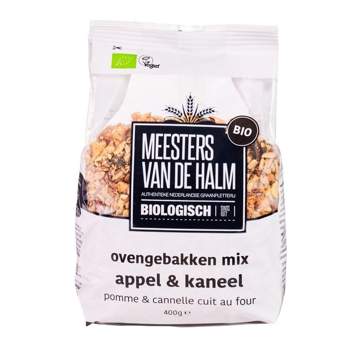 De Halm Ovengebakken mix appel/kaneel (bio) 400 gram