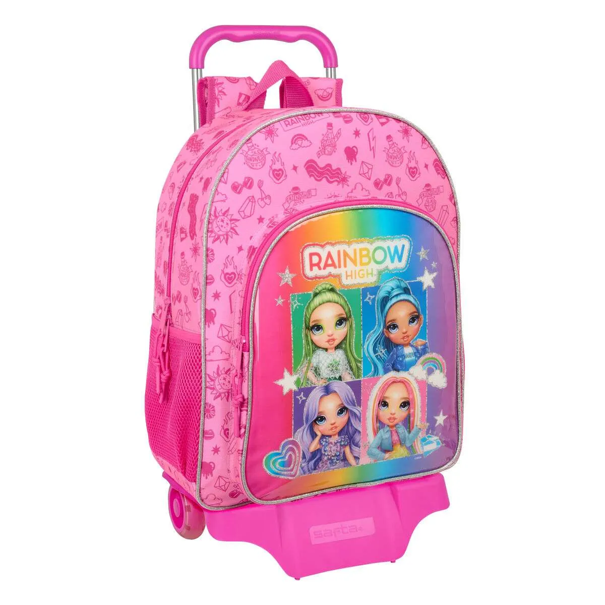 Schoolrugzak met Wielen Rainbow High Shine Multicolour 33 x 42 x 14 cm