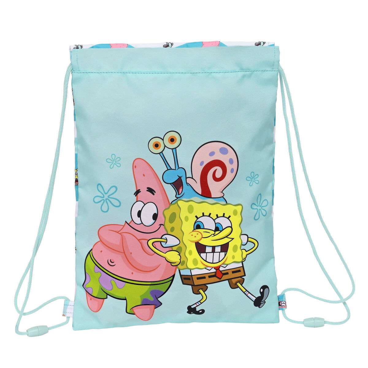 Rugtas met Koordjes Spongebob Stay positive Blauw Wit 26 x 34 x 1 cm